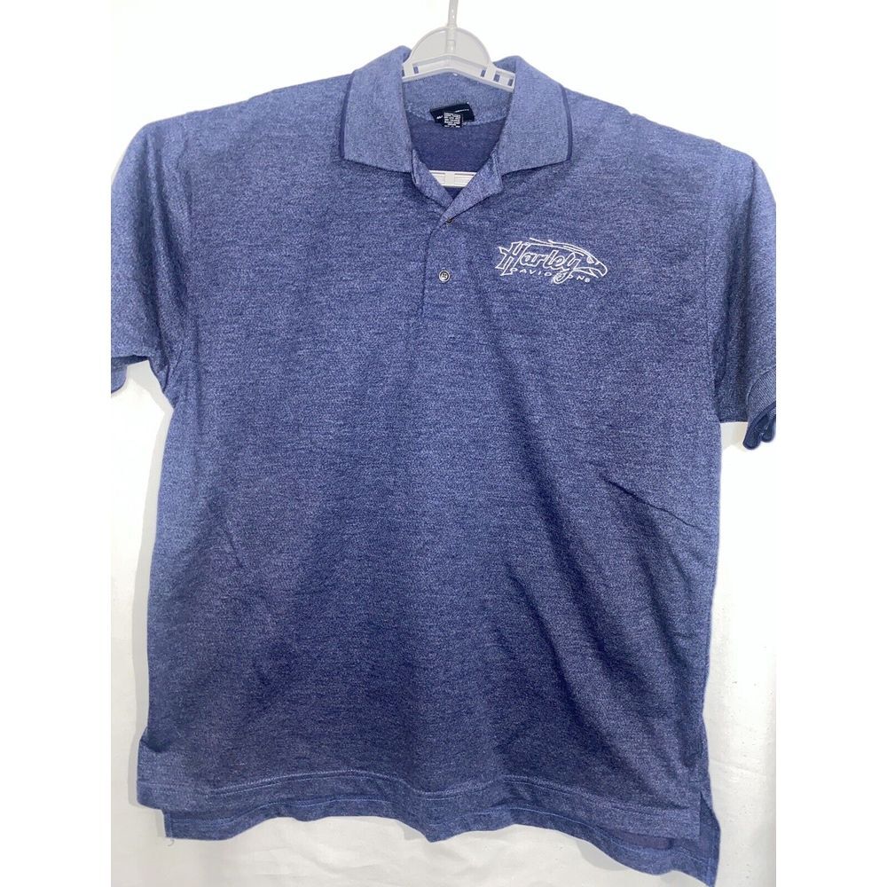 HARLEY DAVIDSON POLO SHIRT Blue  MEN'S XL Mid-State Cycles  ‎ Champaign Il